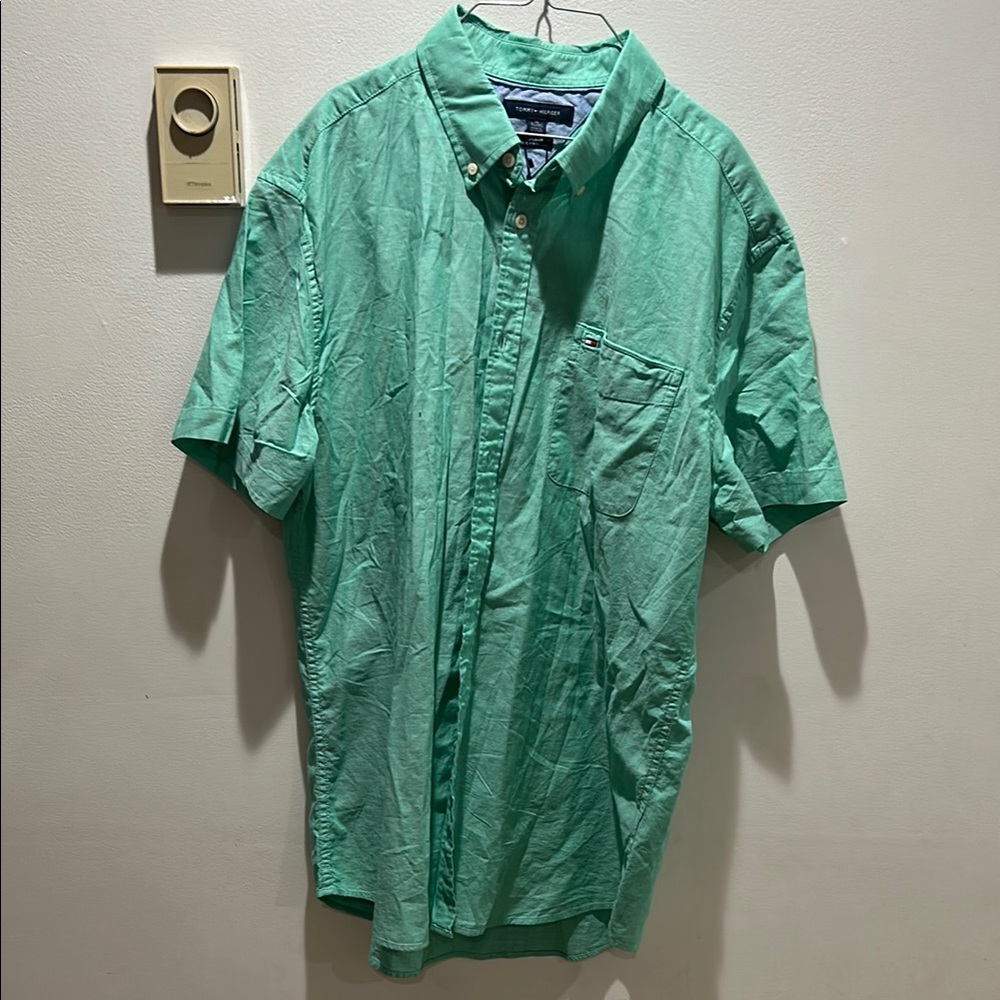 Tommy Hilfiger Green Casual Button Down Shirt